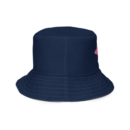 Michigan Upper Peninsula Bucket Hat (w/  Pink UP Outline) | Reversible - Navy