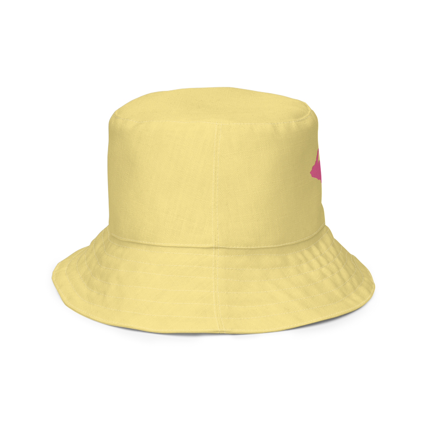 Michigan Upper Peninsula Bucket Hat (w/  Pink UP Outline) | Reversible - Cherry Yellow