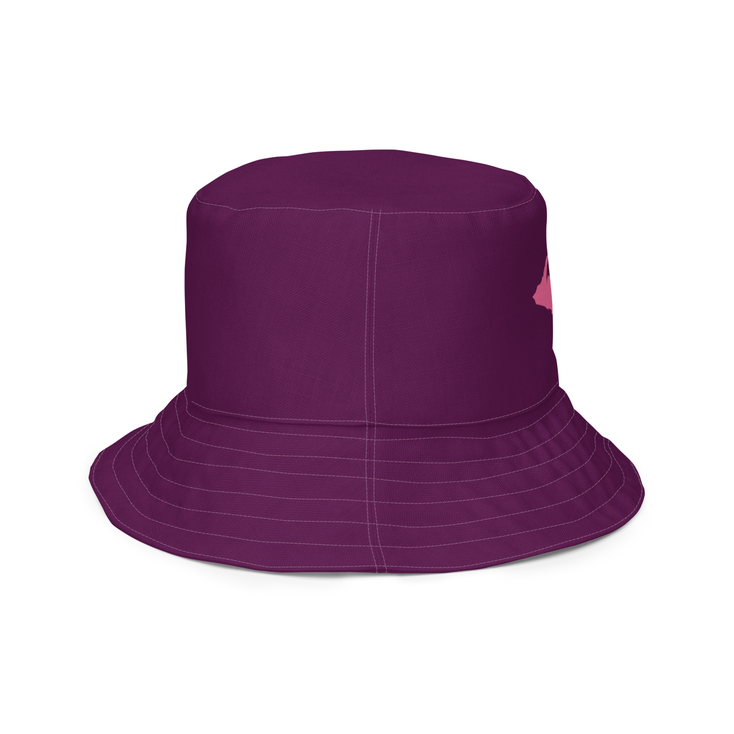 Michigan Upper Peninsula Bucket Hat (w/ Pink UP Outline) | Reversible - Tyrian Purple