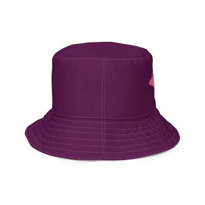 Michigan Upper Peninsula Bucket Hat (w/ Pink UP Outline) | Reversible - Tyrian Purple