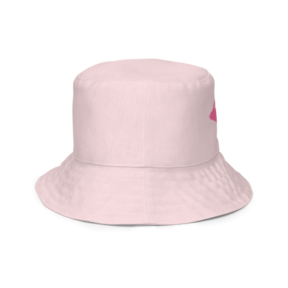 Michigan Upper Peninsula Bucket Hat (w/ Pink UP Outline) | Reversible - Pale Pink