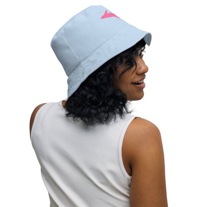 Michigan Upper Peninsula Bucket Hat (w/ Pink UP Outline) | Reversible - Baby Blue