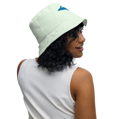 Michigan Upper Peninsula Bucket Hat (w/ Azure UP Outline) | Reversible - Dew Green