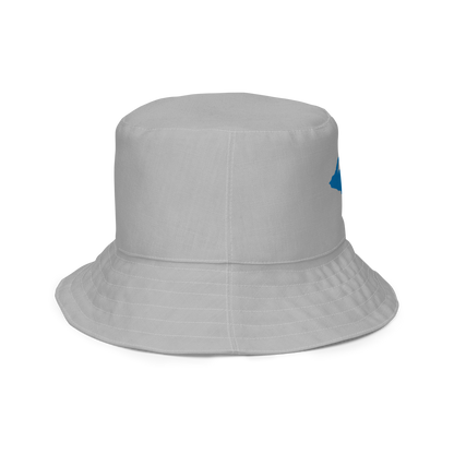 Michigan Upper Peninsula Bucket Hat (w/ Azure UP Outline) | Reversible - Silver