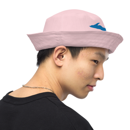 Michigan Upper Peninsula Bucket Hat (w/ Azure UP Outline) | Reversible - Pale Pink