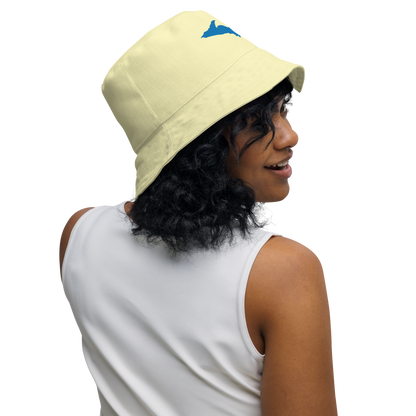 Michigan Upper Peninsula Bucket Hat (w/ Azure UP Outline) | Reversible - Canary Yellow