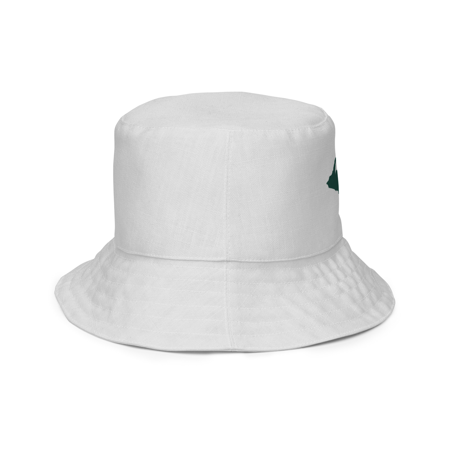 Michigan Upper Peninsula Bucket Hat (w/ Green UP Outline) | Reversible - Birch Bark White