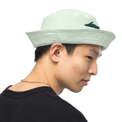 Michigan Upper Peninsula Bucket Hat (w/ Green UP Outline) | Reversible - Dew Green