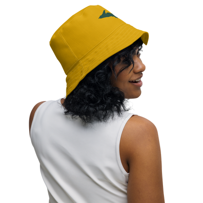 Michigan Upper Peninsula Bucket Hat (w/ Green UP Outline) | Reversible - Gold