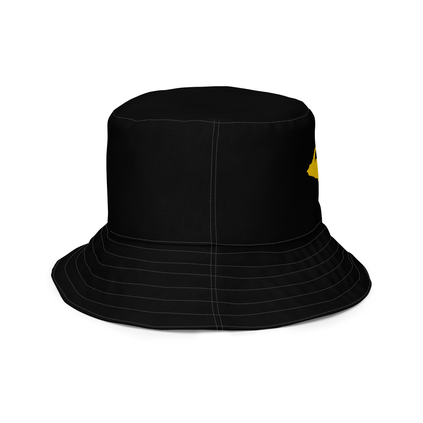 Michigan Upper Peninsula Bucket Hat (w/ Portage Gold UP Outline) | Reversible - Black