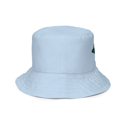 Michigan Upper Peninsula Bucket Hat (w/ Green UP Outline) | Reversible - Light Blue