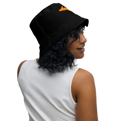 Michigan Upper Peninsula Bucket Hat (w/ Orange UP Outline) | Reversible - Black