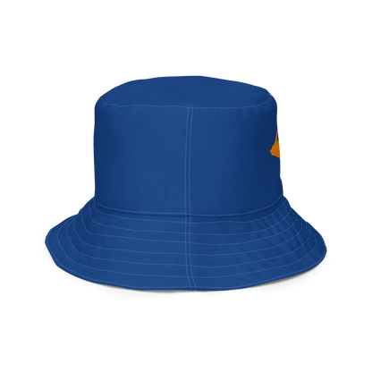 Michigan Upper Peninsula Bucket Hat (w/ Orange UP Outline) | Reversible - Dark Blue