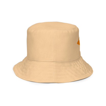 Michigan Upper Peninsula Bucket Hat (w/ Orange UP Outline) | Reversible - Pale Apricot