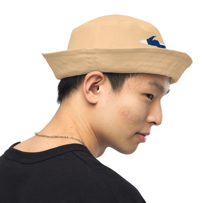 Michigan Upper Peninsula Bucket Hat (w/ UP Finland Flag) | Reversible - Pale Apricot