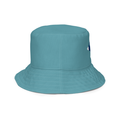 Michigan Upper Peninsula Bucket Hat (w/ UP Finland Flag) | Reversible - Lake Huron Blue