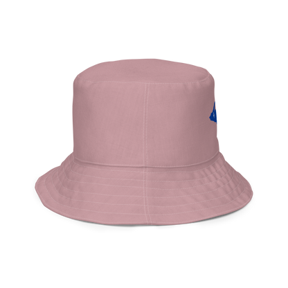 Michigan Upper Peninsula Bucket Hat (w/ UP Quebec Flag) | Reversible - Cherry Blossom Pink