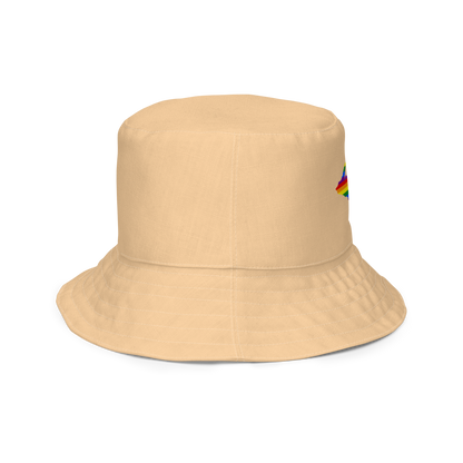 Michigan Upper Peninsula Bucket Hat (w/ UP Pride Flag) | Reversible - Pale Apricot