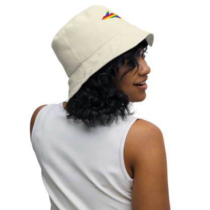 Michigan Upper Peninsula Bucket Hat (w/ UP Pride Flag) | Reversible - Ivory White