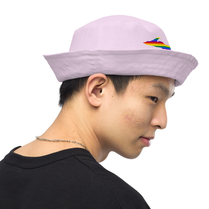 Michigan Upper Peninsula Bucket Hat (w/ UP Pride Flag) | Reversible - Pale Lavender