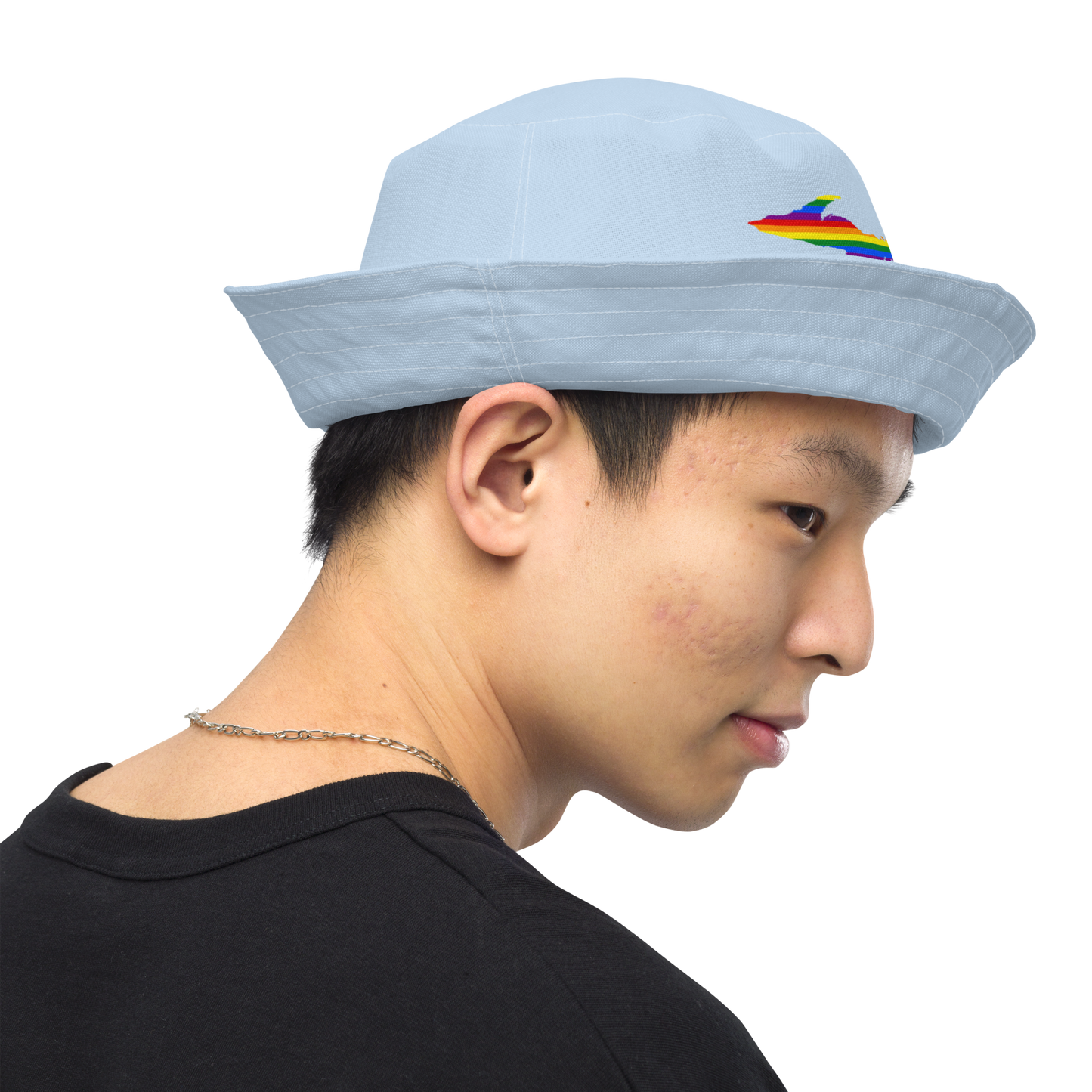 Michigan Upper Peninsula Bucket Hat (w/ UP Pride Flag) | Reversible - Light Blue