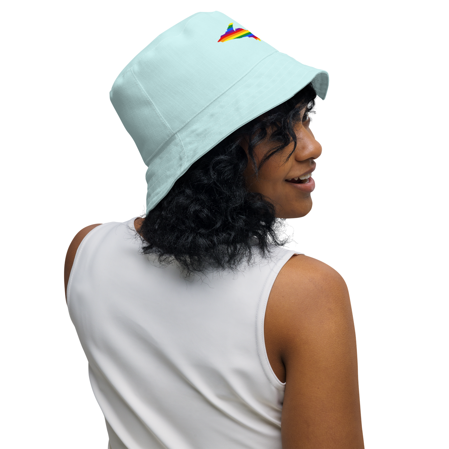 Michigan Upper Peninsula Bucket Hat (w/ UP Pride Flag) | Reversible - Cyan