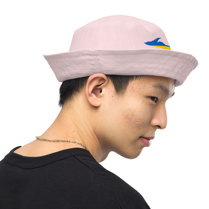 Michigan Upper Peninsula Bucket Hat (w/ UP Ukraine Flag) | Reversible - Pink