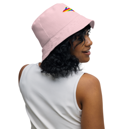 Michigan Upper Peninsula Bucket Hat (w/ UP Pride Flag) | Reversible - Pale Pink