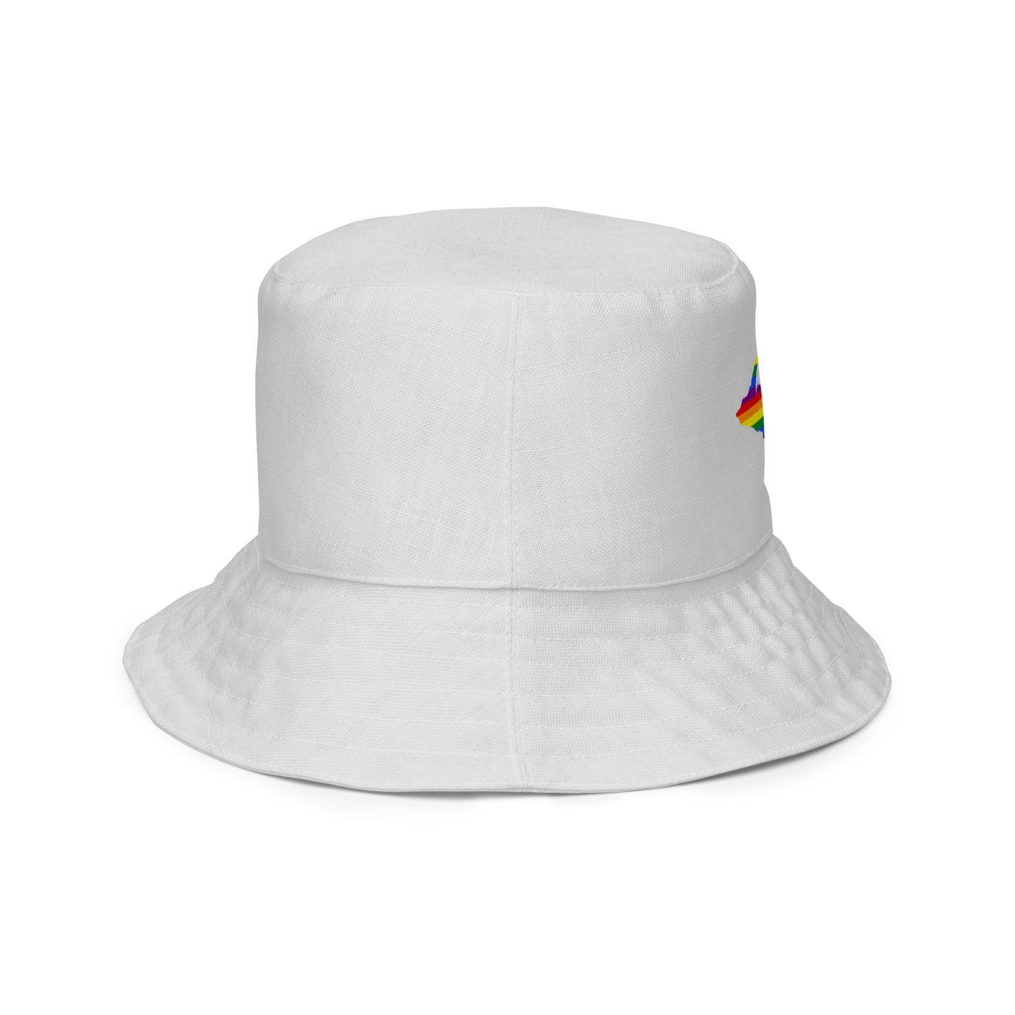 Michigan Upper Peninsula Bucket Hat (w/ UP Pride Flag) | Reversible - Birch Bark White