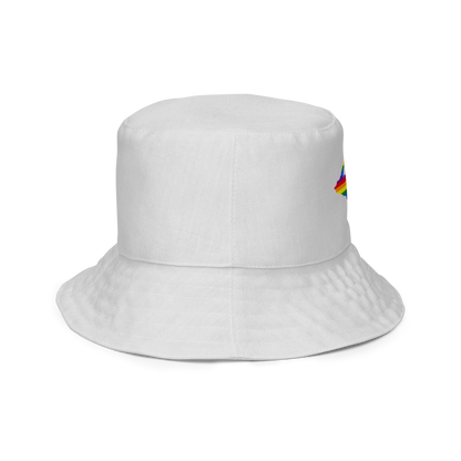 Michigan Upper Peninsula Bucket Hat (w/ UP Pride Flag) | Reversible - Birch Bark White