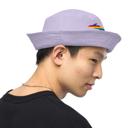 Michigan Upper Peninsula Bucket Hat (w/ UP Pride Flag) | Reversible - Lavender