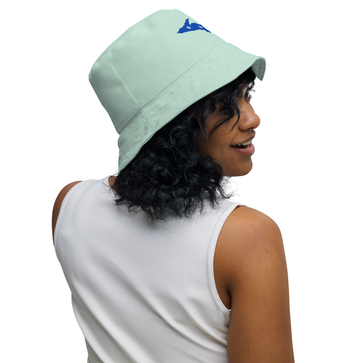 Michigan Upper Peninsula Bucket Hat (w/ UP Quebec Flag) | Reversible - Sea Green