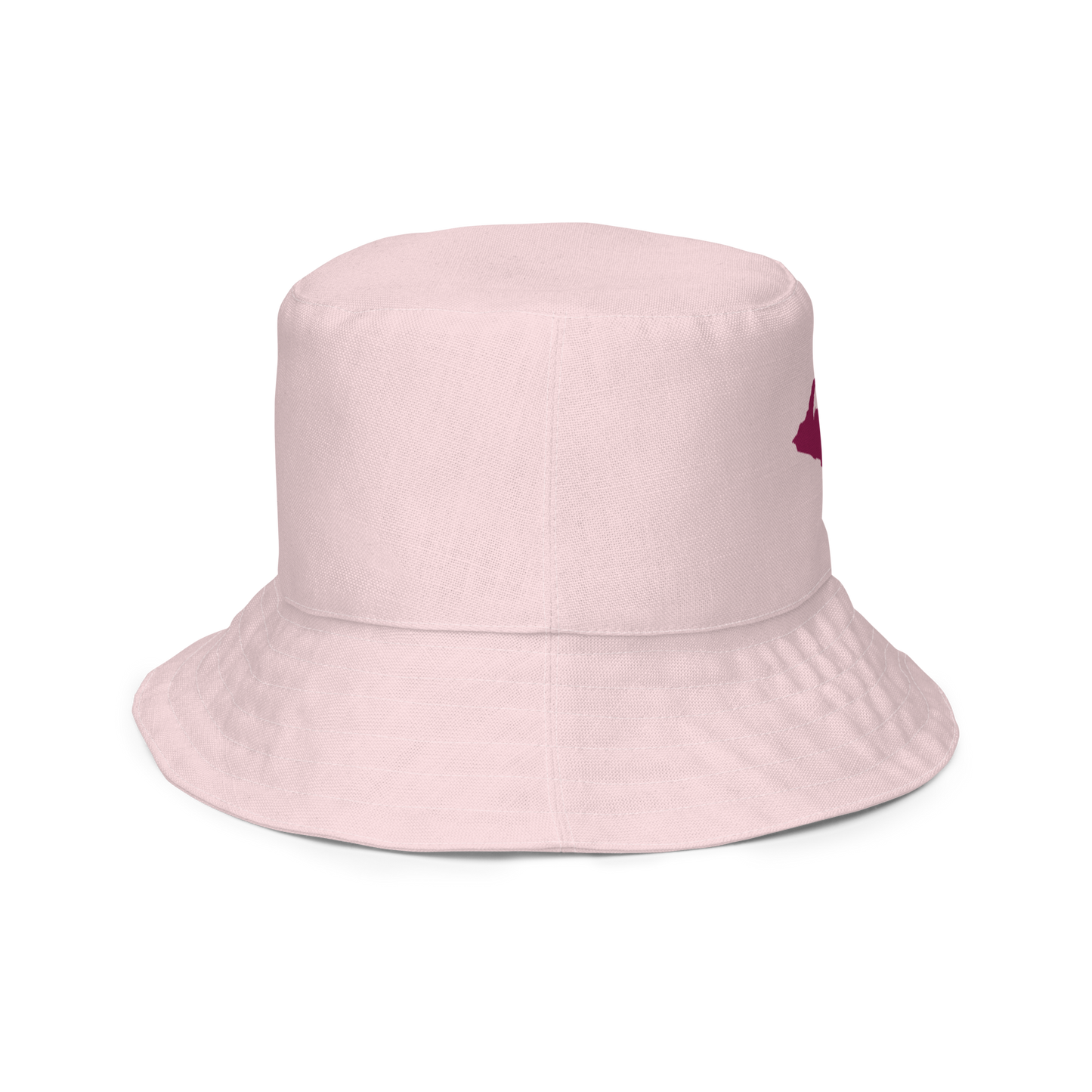 Michigan Upper Peninsula Bucket Hat (w/ Ruby Red UP Outline) | Reversible - Pale Pink