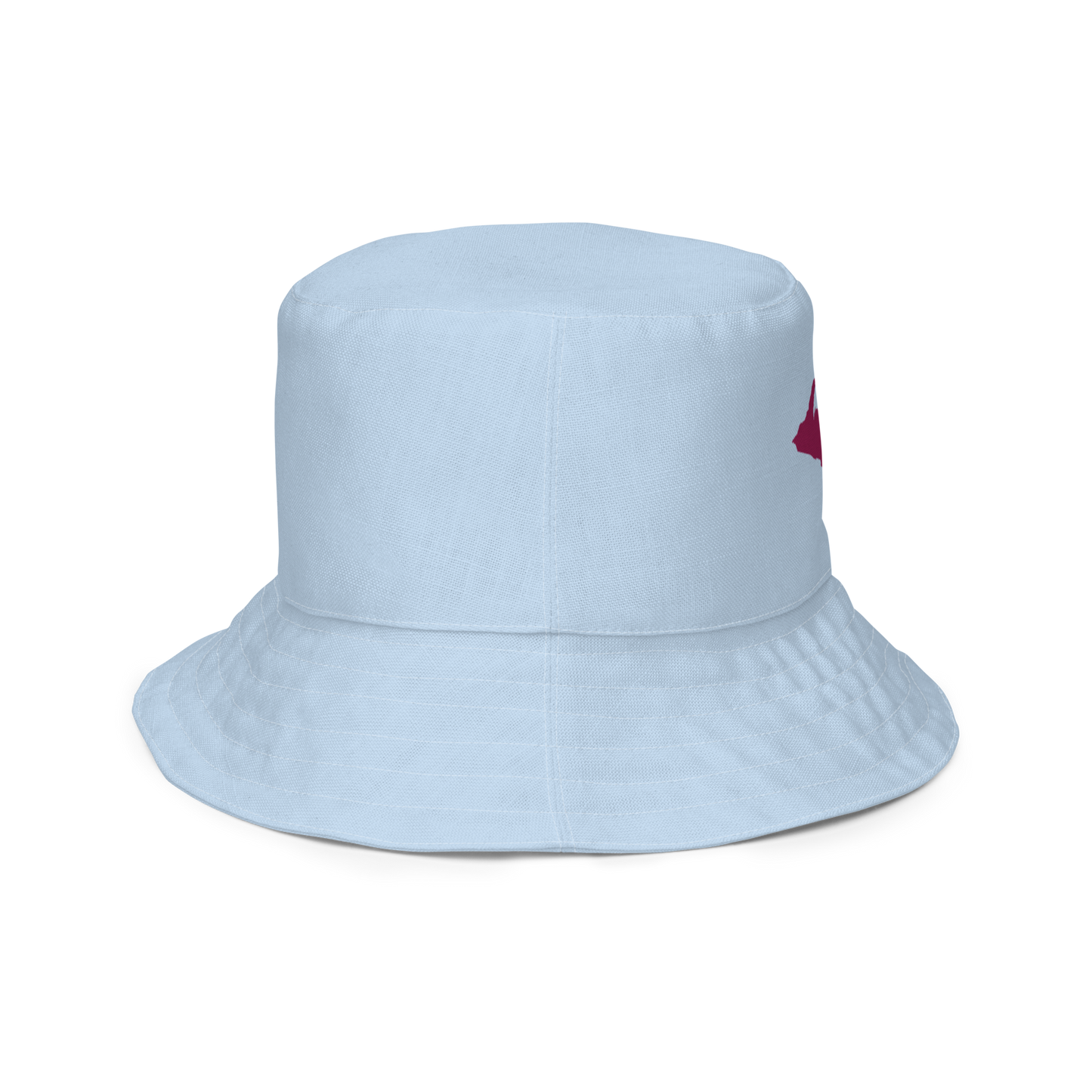 Michigan Upper Peninsula Bucket Hat (w/ Ruby Red UP Outline) | Reversible - Light Blue