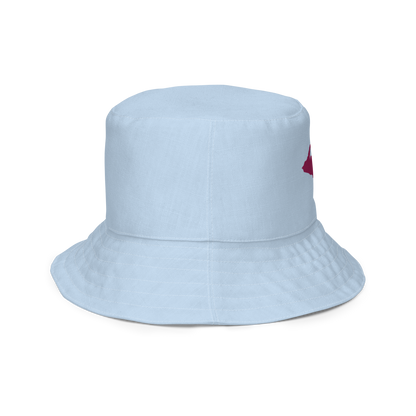 Michigan Upper Peninsula Bucket Hat (w/ Ruby Red UP Outline) | Reversible - Light Blue