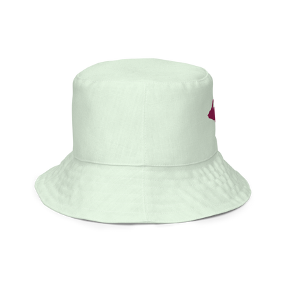 Michigan Upper Peninsula Bucket Hat (w/ Ruby Red UP Outline) | Reversible - Dew Green