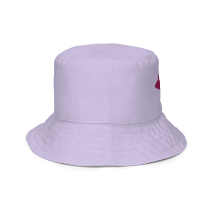 Michigan Upper Peninsula Bucket Hat (w/ Ruby Red UP Outline) | Reversible - Lavender