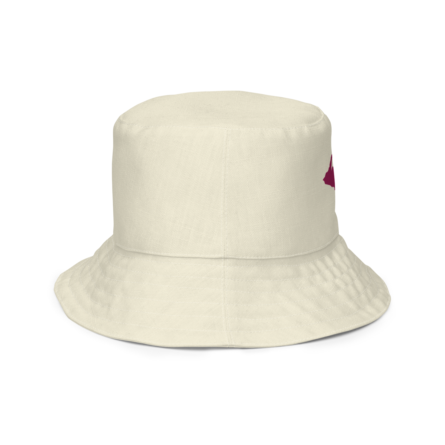 Michigan Upper Peninsula Bucket Hat (w/ Ruby Red UP Outline) | Reversible - Ivory White