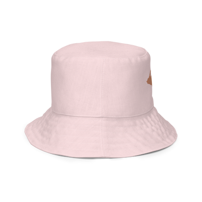 Michigan Upper Peninsula Bucket Hat (w/ Copper UP Outline) | Reversible - Pale Pink