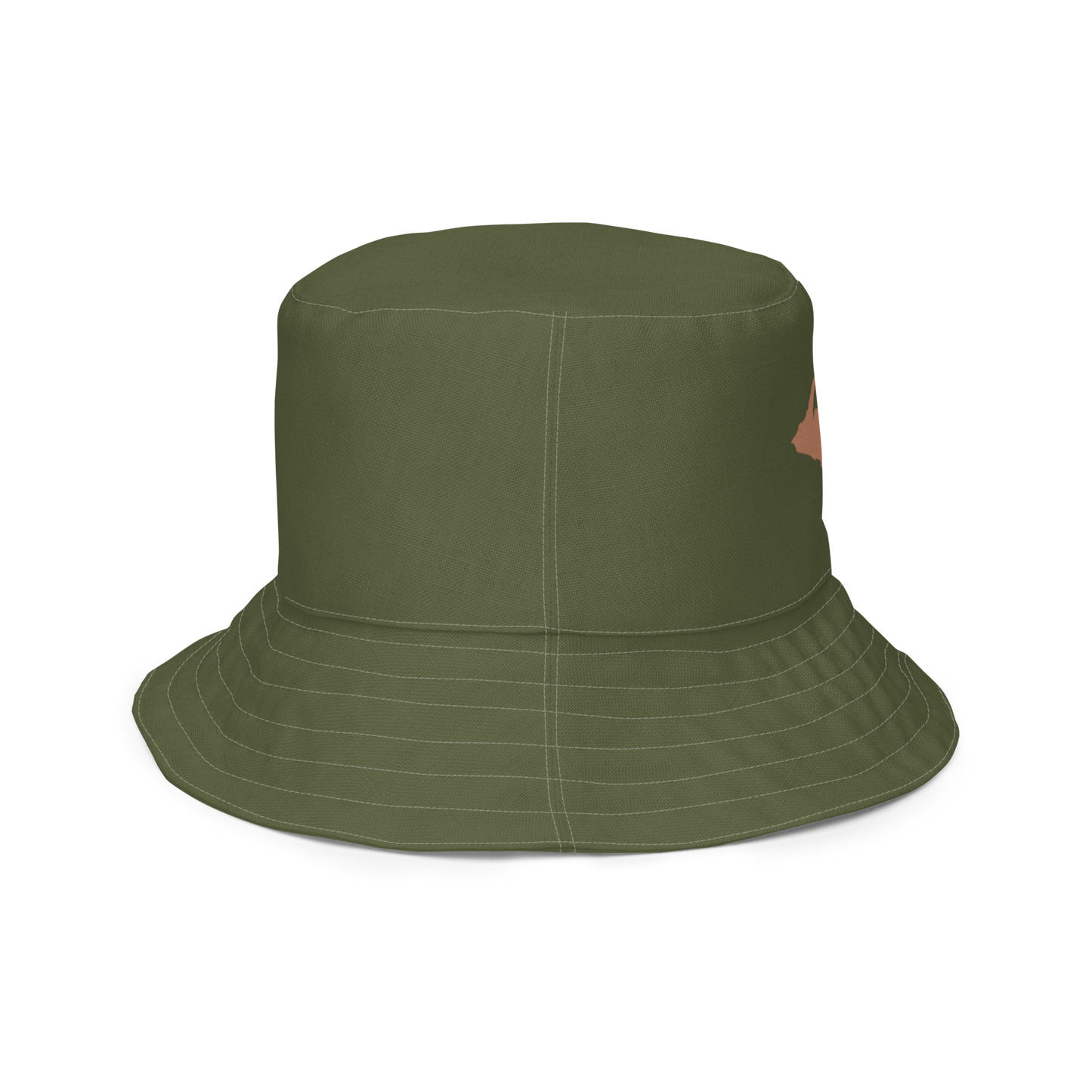 Michigan Upper Peninsula Bucket Hat (w/ Copper UP Outline) | Reversible - Army Green