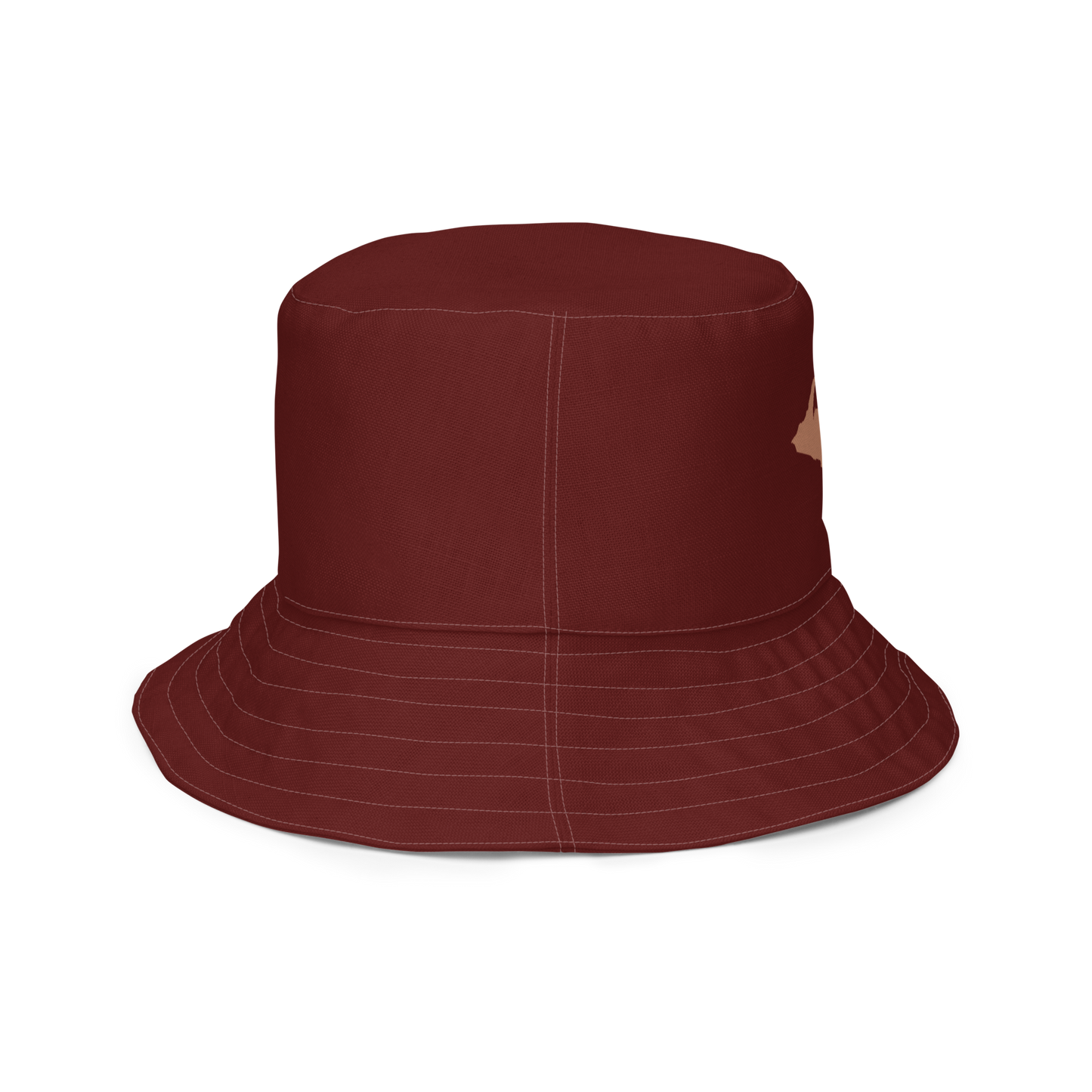 Michigan Upper Peninsula Bucket Hat (w/ Copper UP Outline) | Reversible - Cherrywood Color