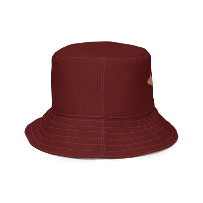 Michigan Upper Peninsula Bucket Hat (w/ Copper UP Outline) | Reversible - Cherrywood Color