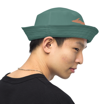 Michigan Upper Peninsula Bucket Hat (w/ Copper UP Outline) | Reversible - Copper Green