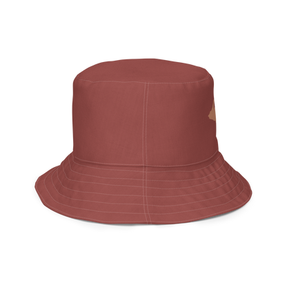 Michigan Upper Peninsula Bucket Hat (w/ Copper UP Outline) | Reversible - Ore Dock Red