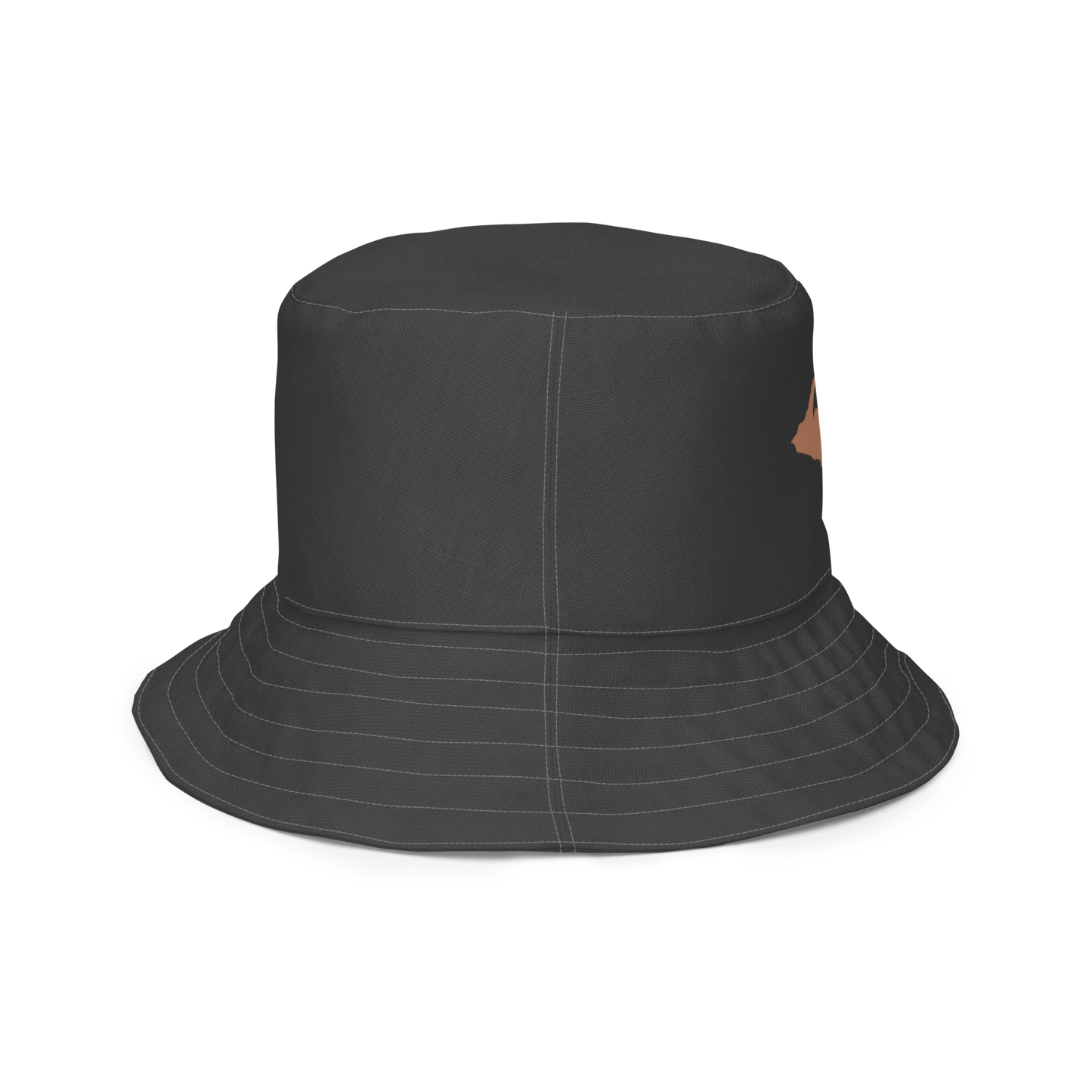 Michigan Upper Peninsula Bucket Hat (w/ Copper UP Outline) | Reversible - Iron Ore Grey