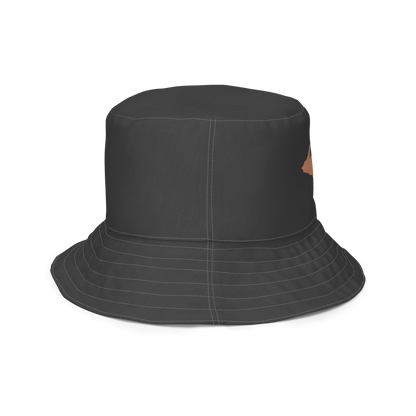 Michigan Upper Peninsula Bucket Hat (w/ Copper UP Outline) | Reversible - Iron Ore Grey