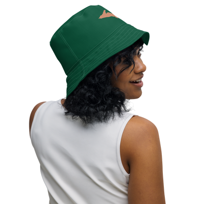 Michigan Upper Peninsula Bucket Hat (w/ Copper UP Outline) | Reversible - Superior Green