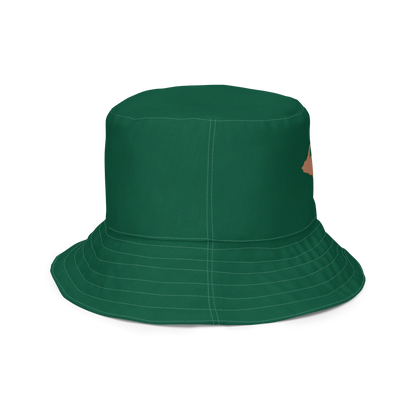 Michigan Upper Peninsula Bucket Hat (w/ Copper UP Outline) | Reversible - Superior Green