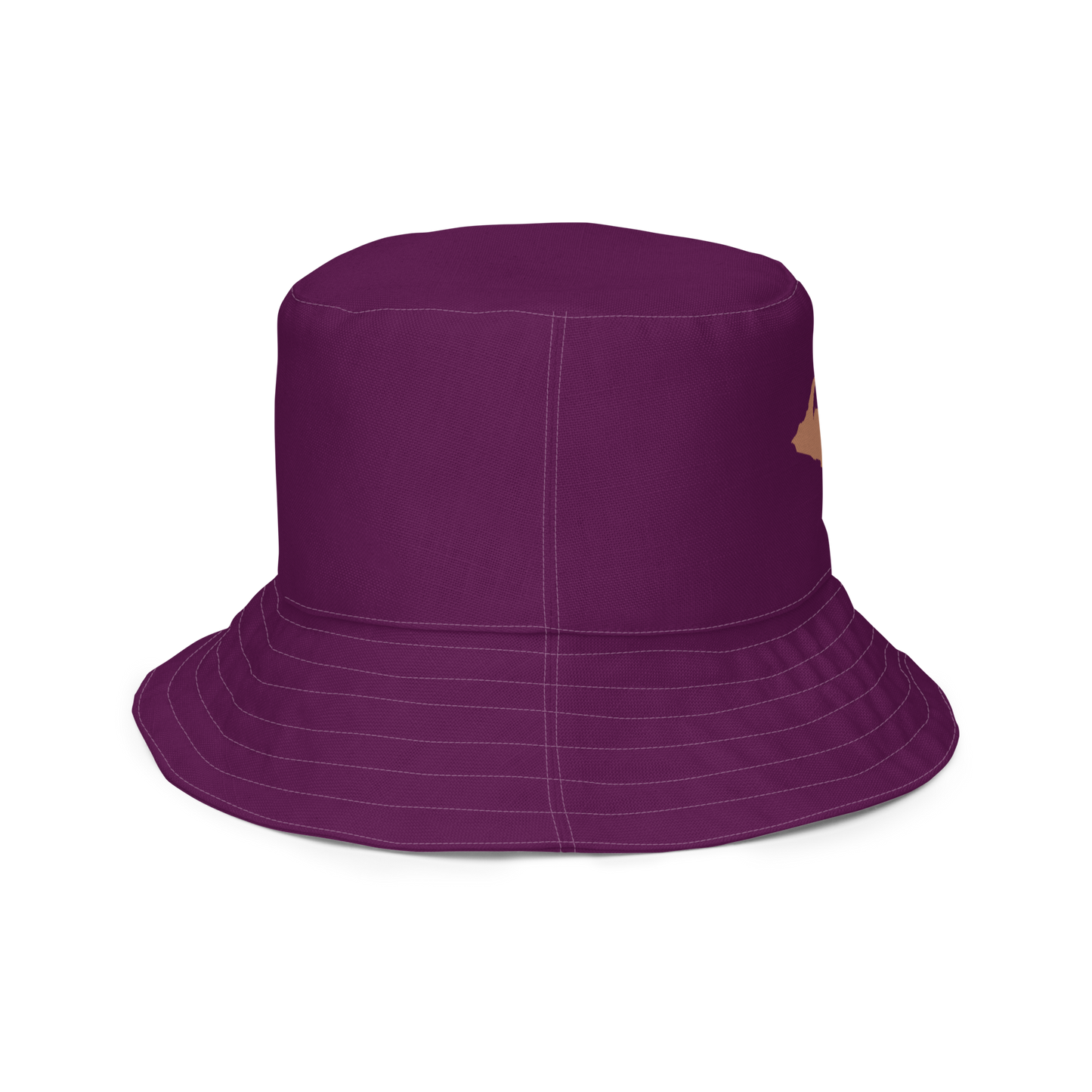 Michigan Upper Peninsula Bucket Hat (w/ Copper UP Outline) | Reversible - Tyrian Purple