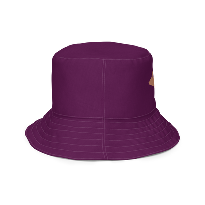 Michigan Upper Peninsula Bucket Hat (w/ Copper UP Outline) | Reversible - Tyrian Purple